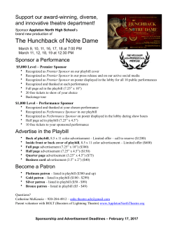 Sponsor information - Appleton North High School Theatre