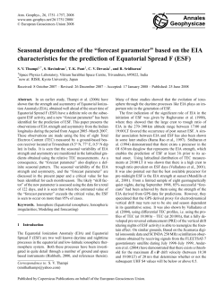 Seasonal dependence of the &ldquo;forecast parameter&rdquo;