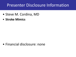 Cordina Stroke mimics