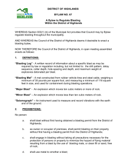 Blasting Bylaw - District of Highlands