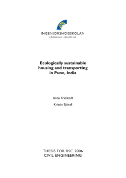 Ecologically Sustainable Housing and Transporting in Pune