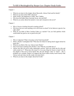 To Kill A Mockingbird by Harper Lee: Chapter Study Guide