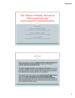 The Effects of Study Abroad in Ethnocentrism and