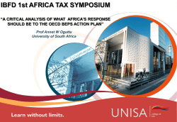 IBFD 1st AFRICA TAX SYMPOSIUM
