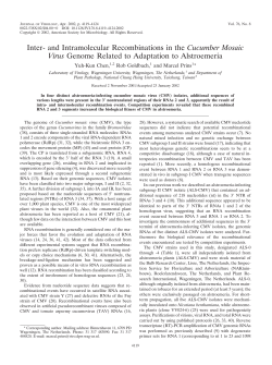 Inter- and Intramolecular Recombinations in the Cucumber Mosaic