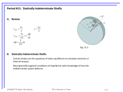 Period #11: Statically Indeterminate Shafts