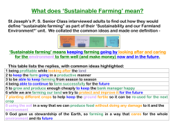 What does `Sustainable Farming` mean?