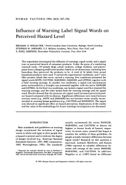 Influence of Warning Label Signal Words on Perceived Hazard Level