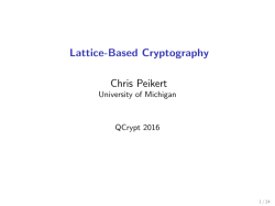 Lattice-Based Cryptography - EECS @ UMich