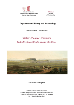 Abstracts - Faculty of History and Archaeology