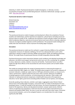 1 Eckersley, R. 2014. Psychosocial dynamics model of progress. In