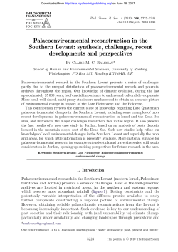 Palaeoenvironmental reconstruction in the Southern Levant