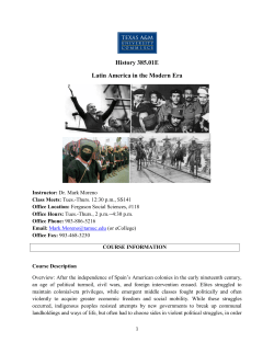 History 385.01E Latin America in the Modern Era