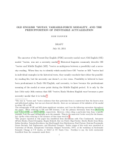 OLD ENGLISH *MOTAN, VARIABLE-FORCE MODALITY, AND THE