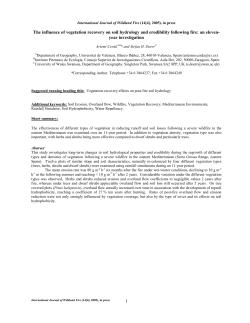 1 The influence of vegetation recovery on soil hydrology and