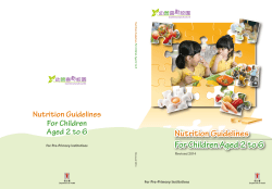 Nutrition Guidelines For Children Aged 2 to 6 Revised 2014