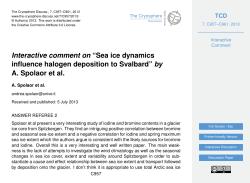 Interactive comment on &ldquo;Sea ice dynamics influence halogen