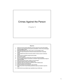 Crimes Against the Person