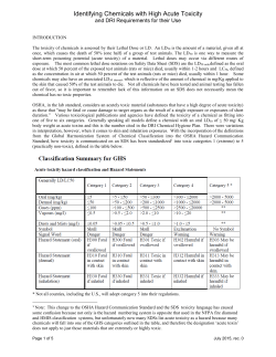 Identifying Chemicals with High Acute Toxicity