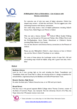 A Bibliophile`s Visit to Oxfordshire – List of places