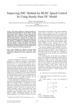 Improving IMC Method for BLDC Speed Control by Using Steady