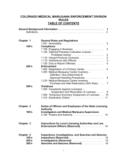 colorado medical marijuana enforcement division rules table