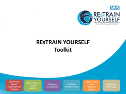 REsTRAIN YOURSELF - Advancing Quality Alliance