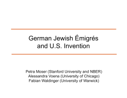 German Jewish &Eacute;migr&eacute;s and U.S. Invention