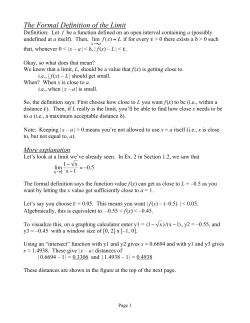 The Formal Definition of the Limit