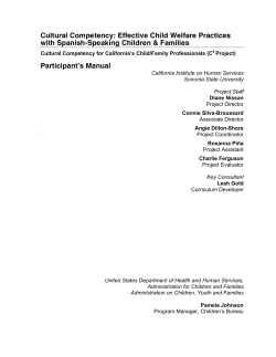 Cultural Competency: Effective Child Welfare Practices with Spanish