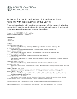 Protocol for the Examination of Specimens From Patients With
