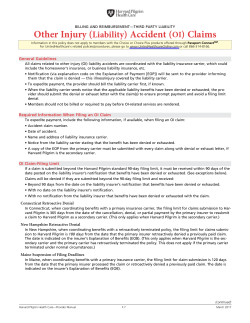 Other Injury (Liability) Accident (OI) Claims
