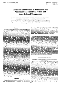 Lipids and Lipoproteins in Venezuelan and American
