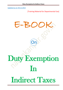 Duty Exemption In Indirect Taxes