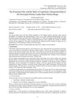 The Protestant Ethic and the Spirit of Capitalism