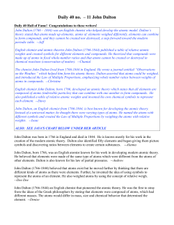 Daily 40 no. &ndash; 11 John Dalton