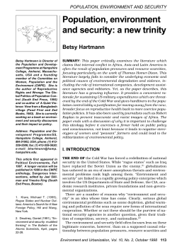 Population, environment and security: a new trinity