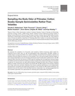 Sampling the Body Odor of Primates: Cotton