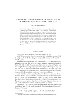 GROUPS OF AUTOMORPHISMS OF LOCAL FIELDS OF PERIOD p