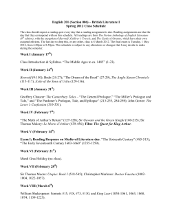 English 201 Schedule - Joel T. Terranova`s Home Page