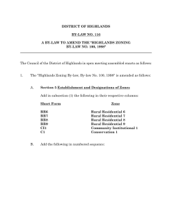116 - Highlands Zoning Amendment Bylaw