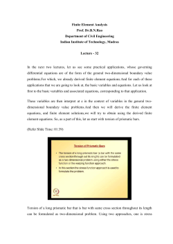 Finite Element Analysis Prof. Dr.BNRao Department of Civil