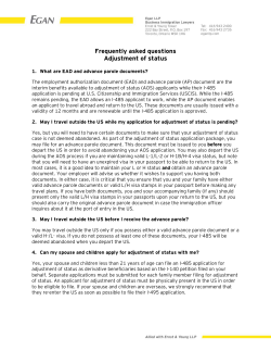 Frequently asked questions Adjustment of status