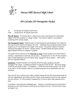 AP Calculus AB - Massey Hill Classical High School