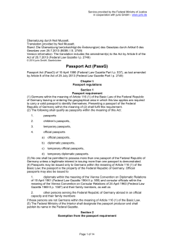 Passport Act - Gesetze im Internet