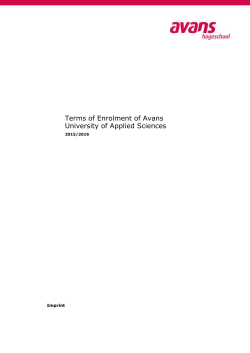 Terms of Enrolment of Avans University of Applied Sciences