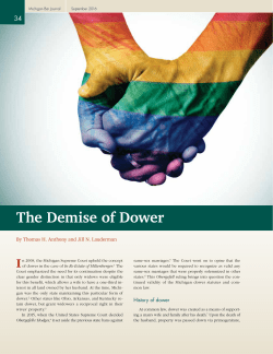 The Demise of Dower - State Bar of Michigan
