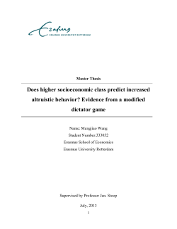Does higher socioeconomic class predict increased altruistic