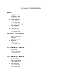 may 9, 2015 city of crockett election mayor &bull; ansel bradshaw 702