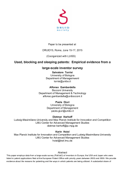 Used, blocking and sleeping patents: Empirical evidence from